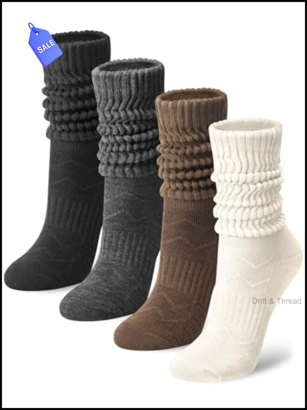 Slouchy Boot Scrunch Socks 4 Pairs